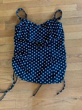 Panache Black Polka Dot Tankini Top size 34E